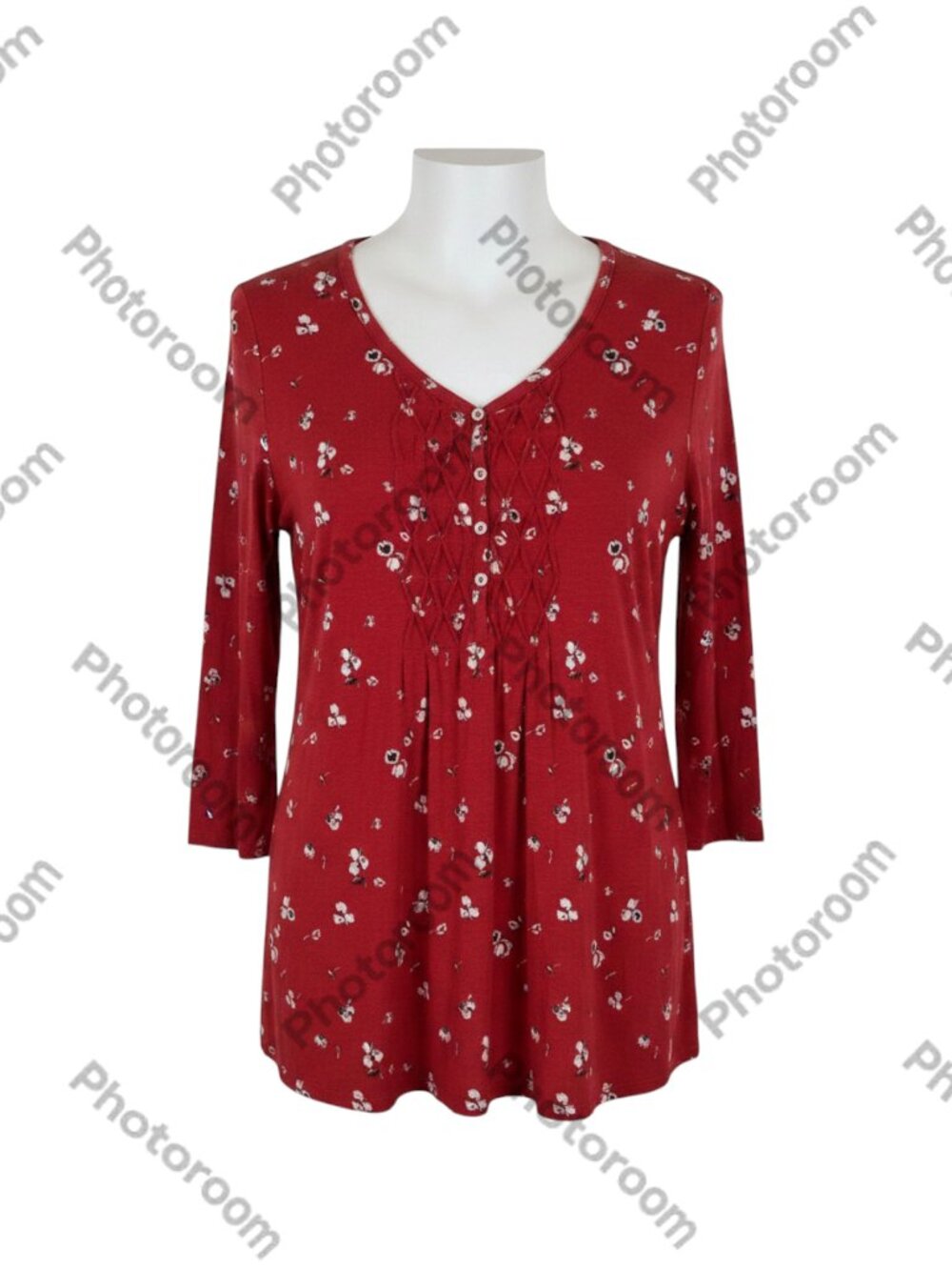 Croft & Barrow Women's Floral Tunic Top Red XL